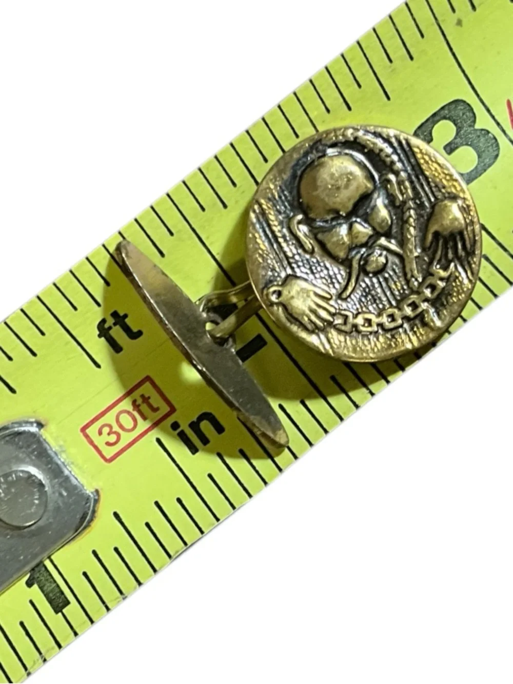 Vintage Novelty Figural Cufflinks Bald Man Caricature Gold Tone Retro Mens
